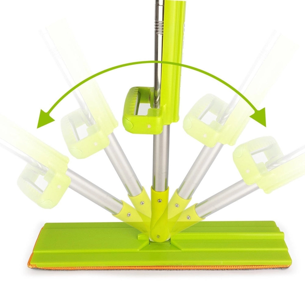 Trade Shop - Scopa Strizza Sweep Mop Lava E Asciuga Pavimenti Parquet Marmo Panno Microfibra -