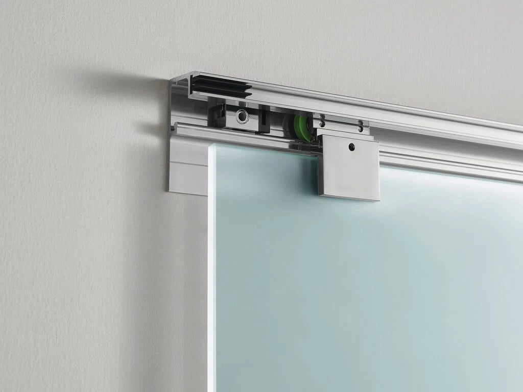 Porta scorrevole in vetro temperato 8 mm 75 cm - nero