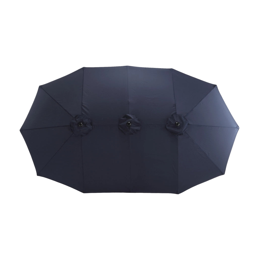 Ombrello esterno rettangolare a doppia faccia 14.8 piedi grande con manovella blu navy senza base