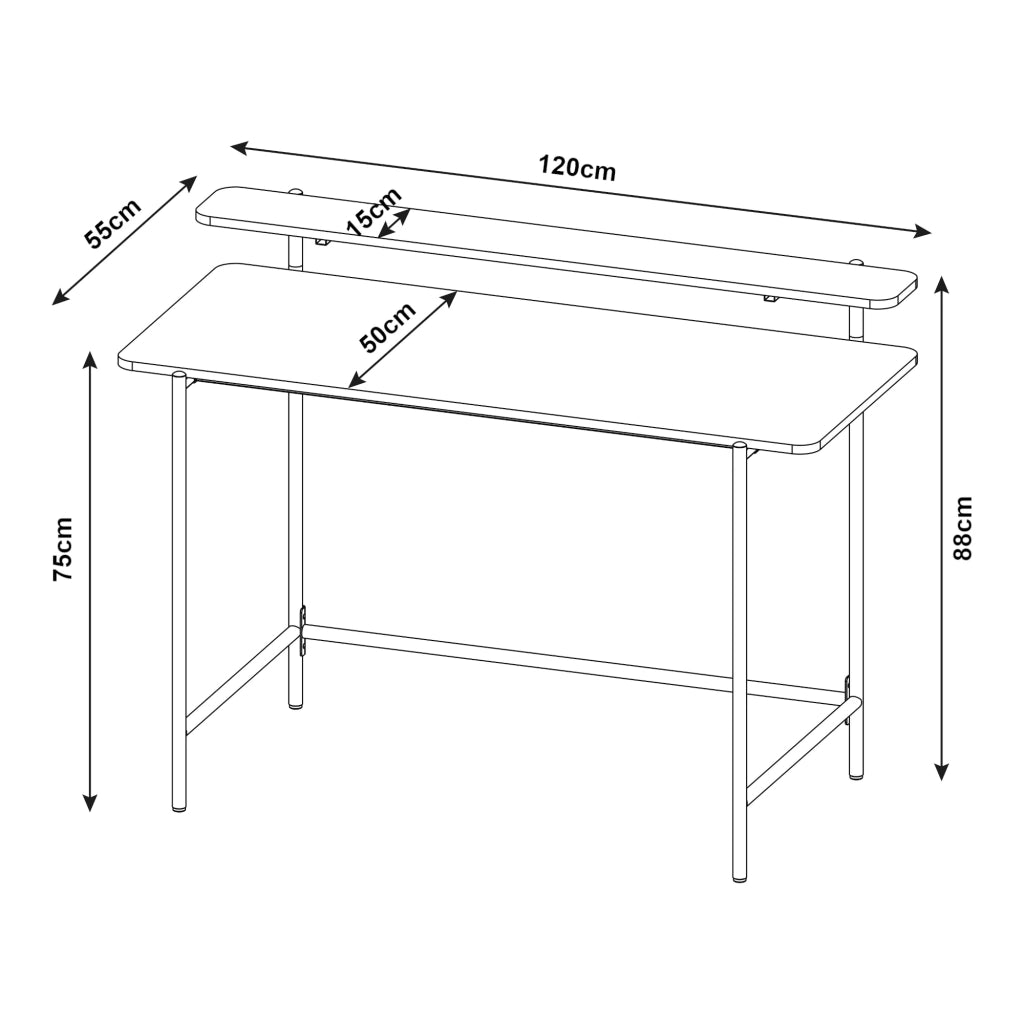Scrivania/Tavolo da lavoro 120 x 55 x 88 cm Nero 03_0009066