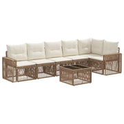 Set Divano da Giardino 7 pcs Beige e Bianco Crema polyrattan 3435132