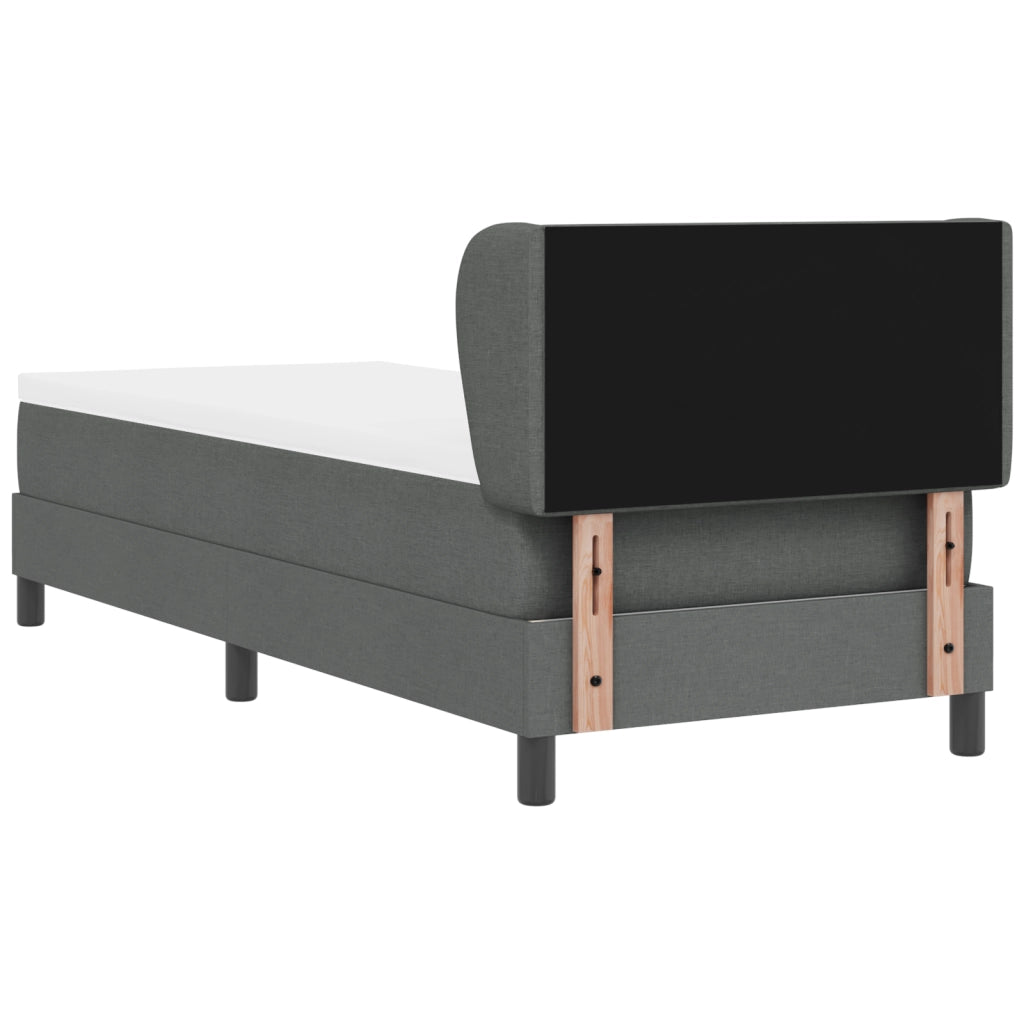 Letto a molle con materasso  Grigio scuro 80x200 cm Tessuto