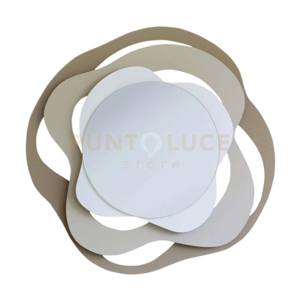 Specchio decorativo da parete Isotta Bianco Beige e Nocciola