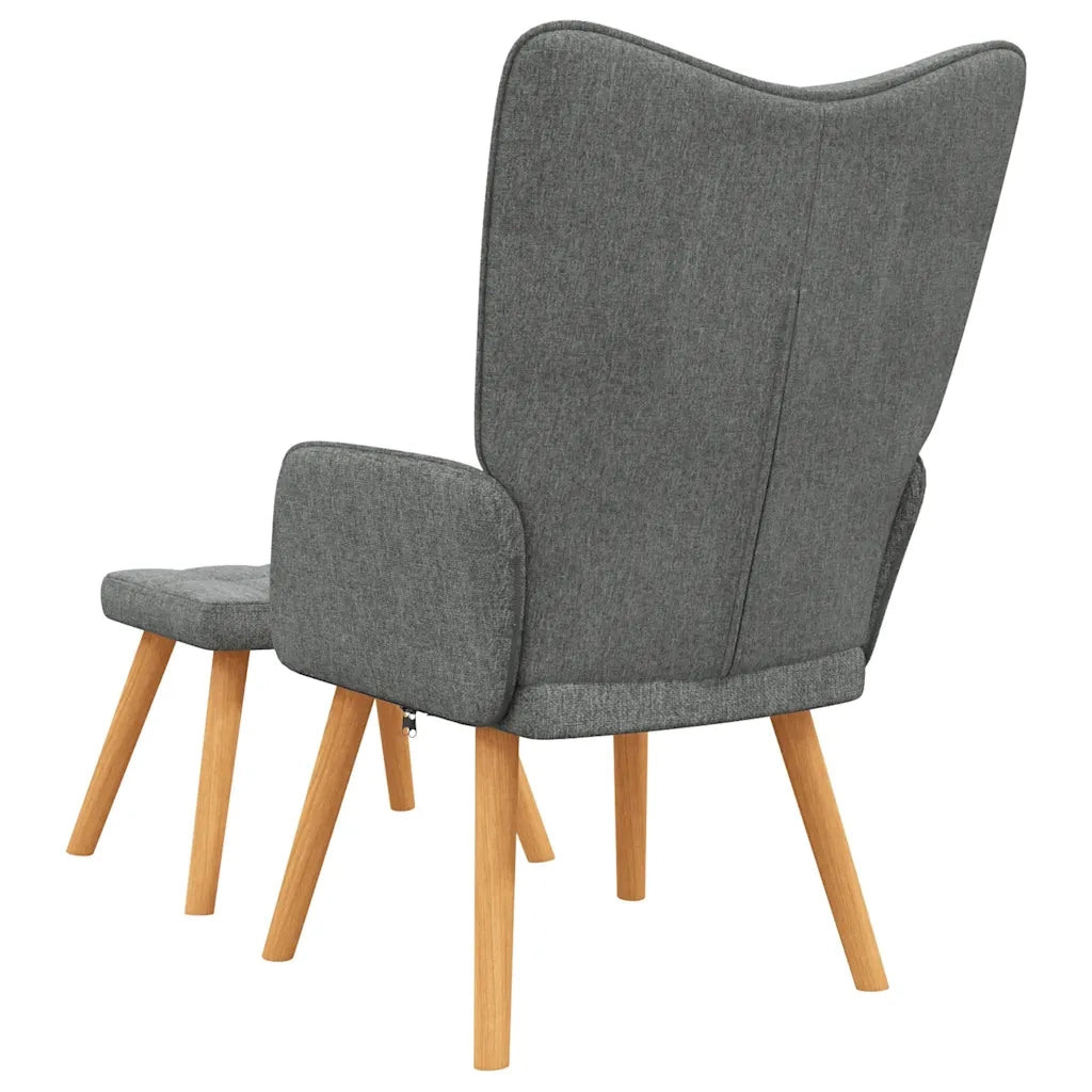 Poltrona Relax con Poggiapiedi Grigio Scuro in Tessuto cod mxl 53651