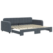 Divano letto | Sof¨¤ letto | Letto singolo Estraibile Grigio Scuro 90x200cm Velluto