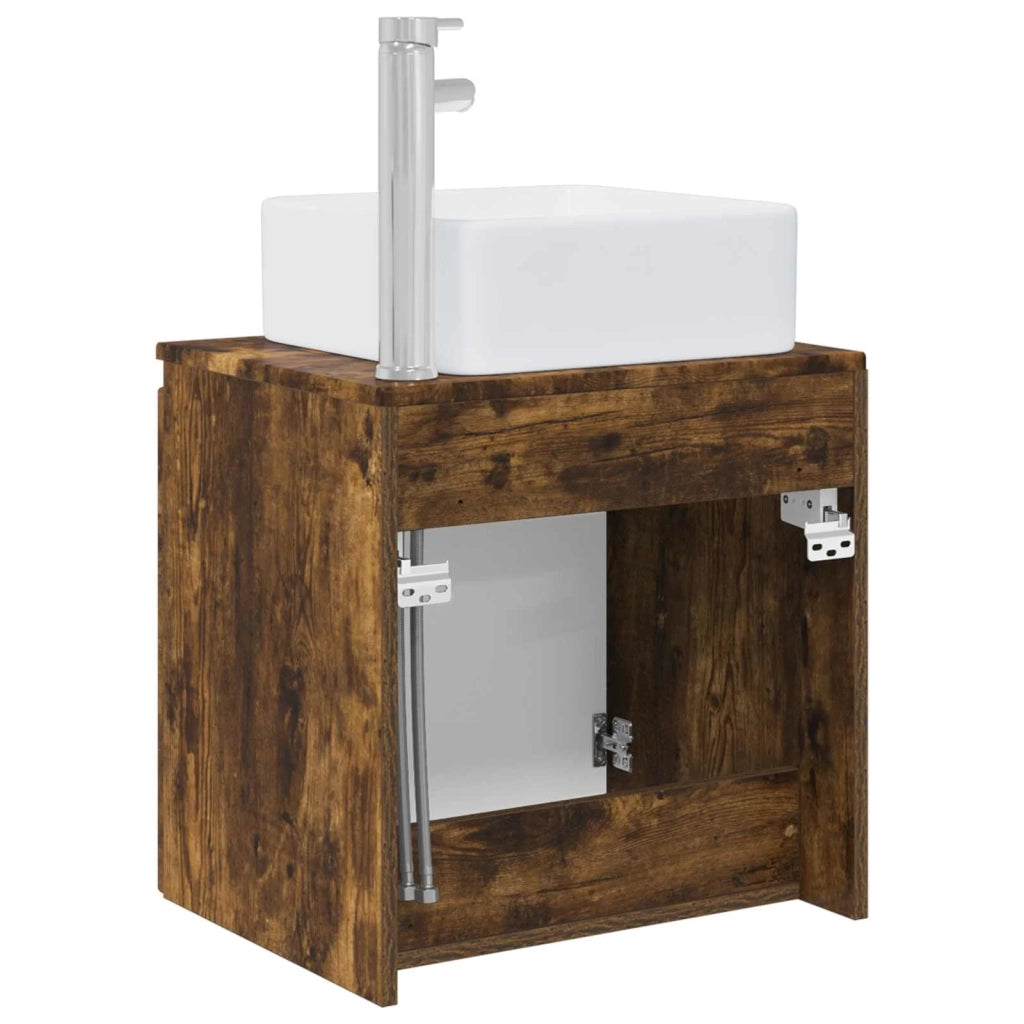 Mobile Lavabo da Parete Rovere Fumo 49,5 x 41 x 63 cm 890407