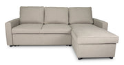 Divano letto angolare con contenitore, divano con chaise longue tortora - Kennedy DL-KE03CL