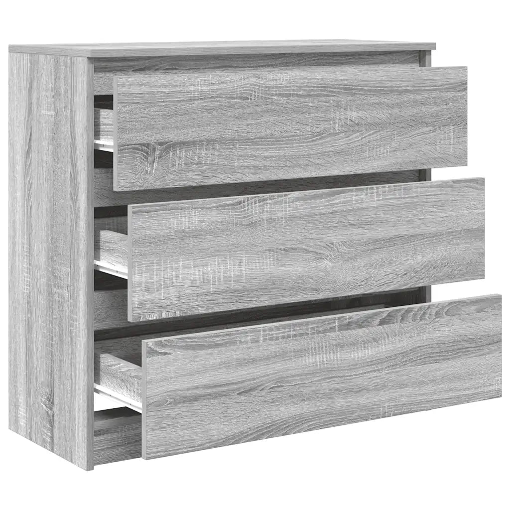 Credenza Grigio Sonoma 80x35x76 cm in Legno Multistrato