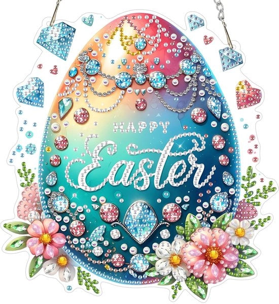 Kit di pittura 5D per adulti - inclusa pittura per uova di Pasqua - kit per dipinti da appendere - diamanti decorativi per dipinti da appendere