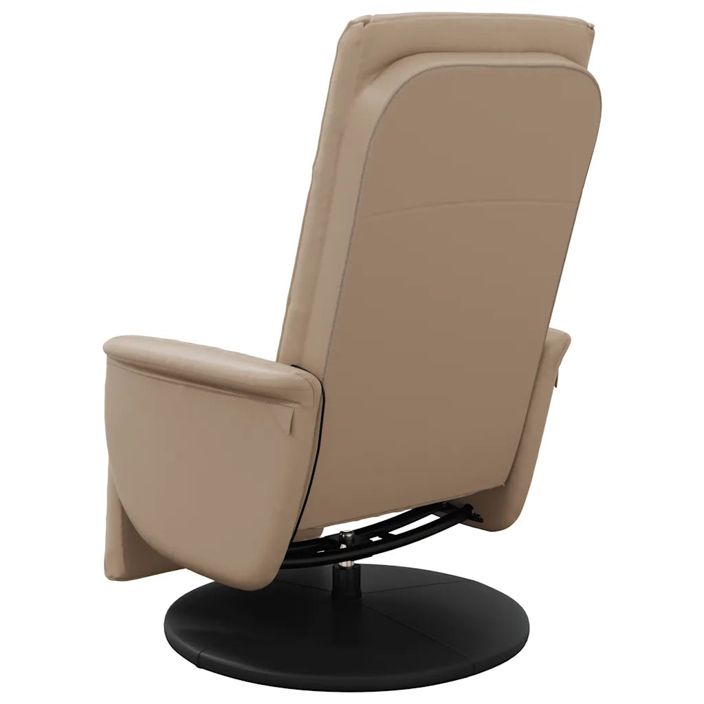Divano Sedia-Poltrona Reclinabile Massaggi Poggiapiedi Cappuccino Similpelle 562053