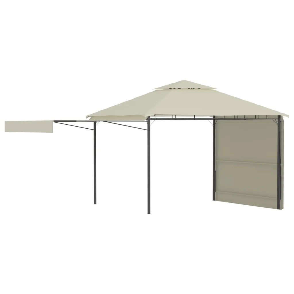 Gazebo con Tetto Doppio Estendibile 3x3x2,75 m Crema 180 g/mÂ²