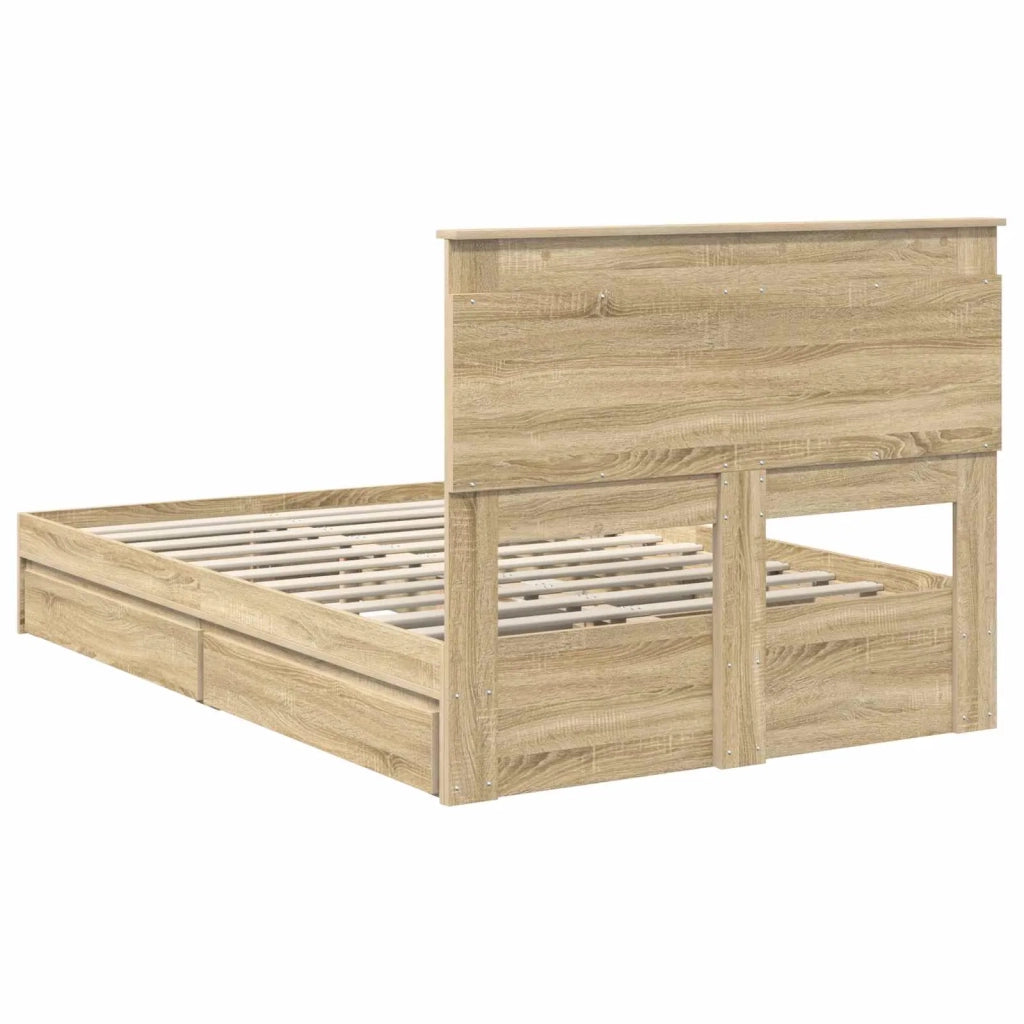 Letto con Contenitore con testiera Rovere Sonoma 120 x 200 cm 3410260