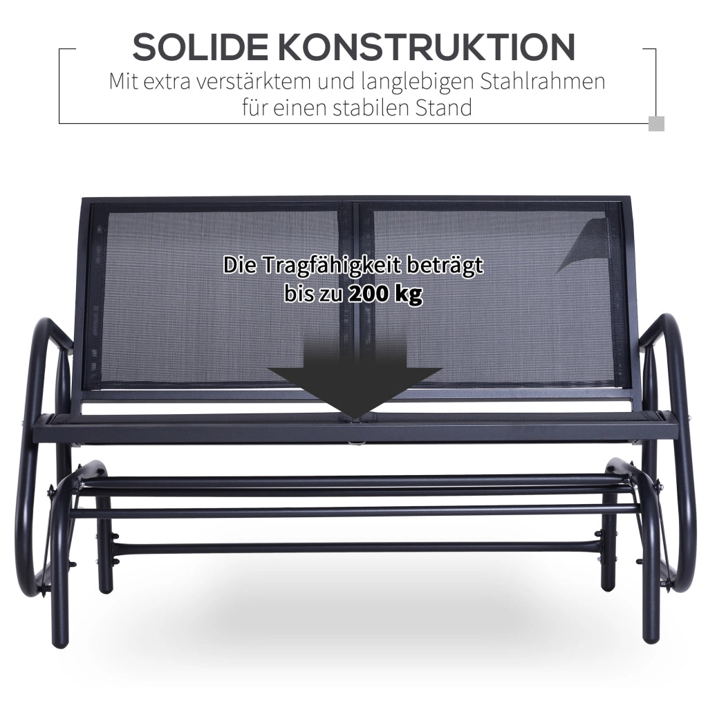 SEDUTA OSCILLANTE 2 posti 120x70x85 cm Metallo Nero