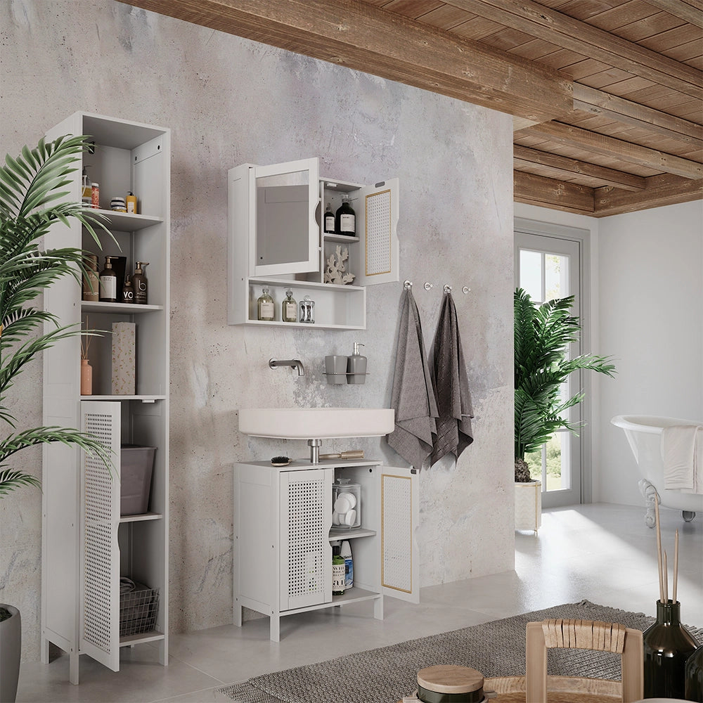 Vicco Set di mobili da bagno Bianco 3 parti