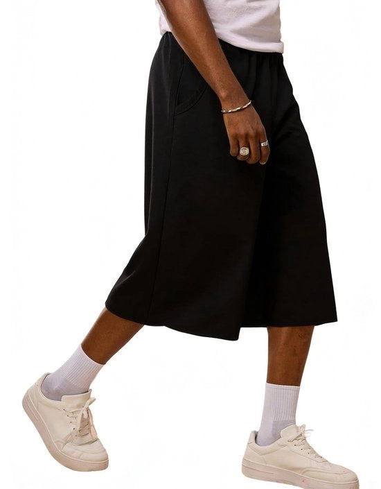 Pantaloni Casual per Uomo con Fodera a 3/4 - Fodera con Stoffa Stretch - Cintura Comoda - Pochette - Pantaloni Capri