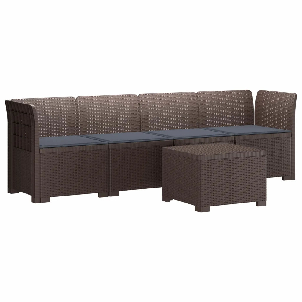 Divano da Giardino a 4 Posti con Cuscini in Stile Rattan PP 3443861