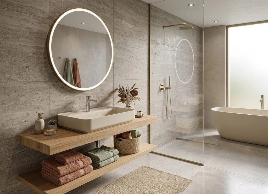 Lavabo rettangolare da appoggio senza troppo pieno in ceramica con foro rubinetto - Avorio Opaco