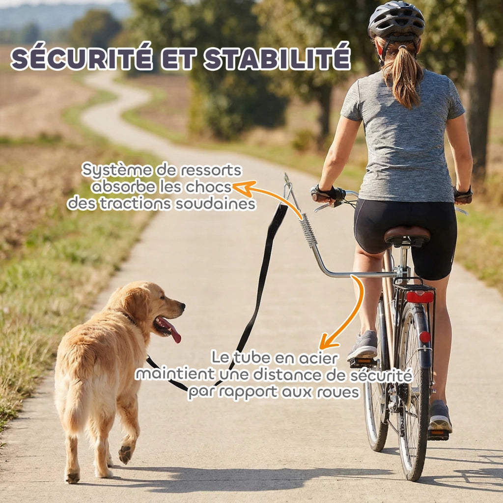 Supporto Bicicletta per Cane 180 cm ¨C zephmum ¨C Acciaio Inox, Argento