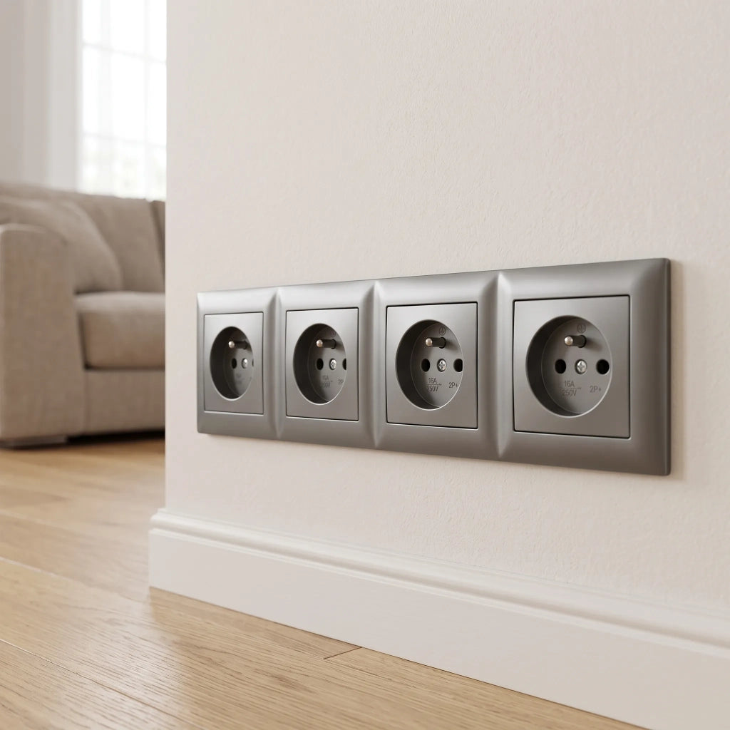 Placca Quadrupla Per Prese Oste Jnh016-4f Grey