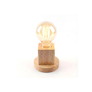 LAMPADA DA TAVOLO LEGNO E27 BASE QUADRATA DESIGN MODERNO PORTALAMPADA ET-31633