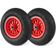 Set di 2 ruote in gomma 40 cm con cuscinetti 2 cm e mozzi centrati 8,8 cm-Set di 2 ruote e pneumatici per carriola