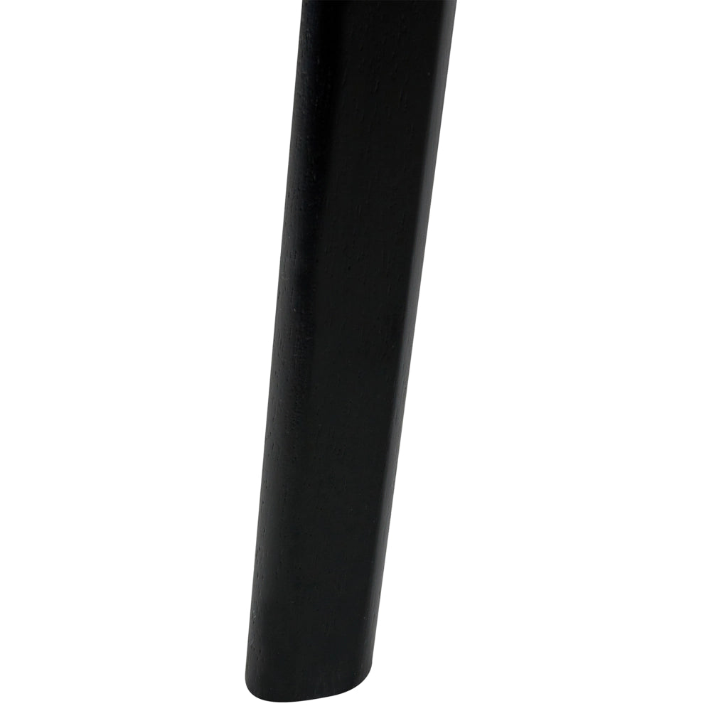 Set di 2 sedie da pranzo con struttura in legno di gomma nero, senza braccioli, design minimalista