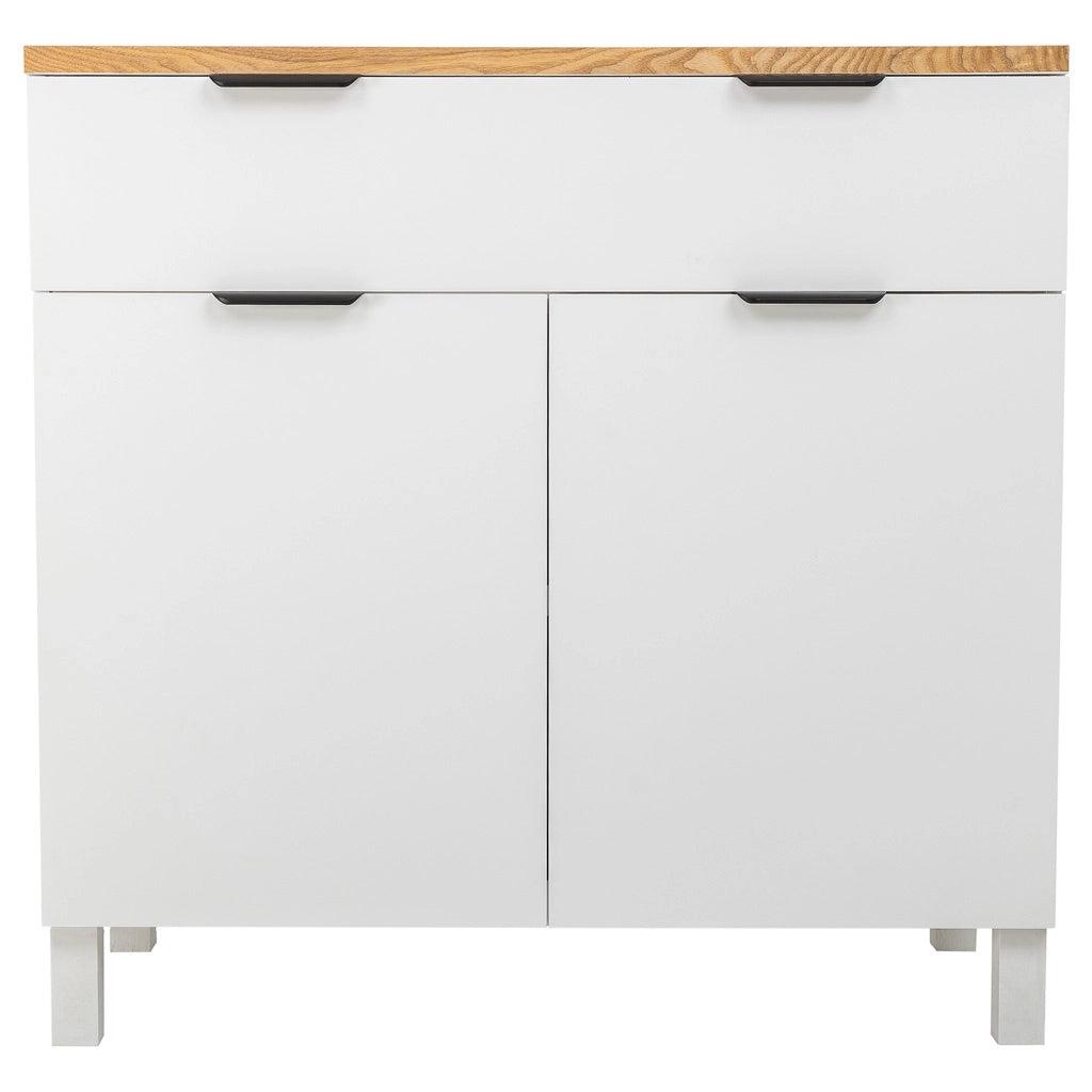 Mobile da ingresso in legno, 2 cassetti, 2 porte bianco 82x39,5x80