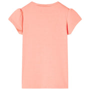 Maglietta da Bambina Corallo Neon 104 11070
