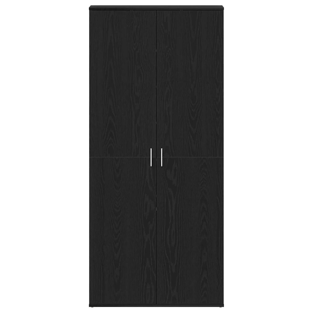 Mobile per scarpe con lo scaffale-Scarpiera Rovere Nero 80 x 39 x 178 cm