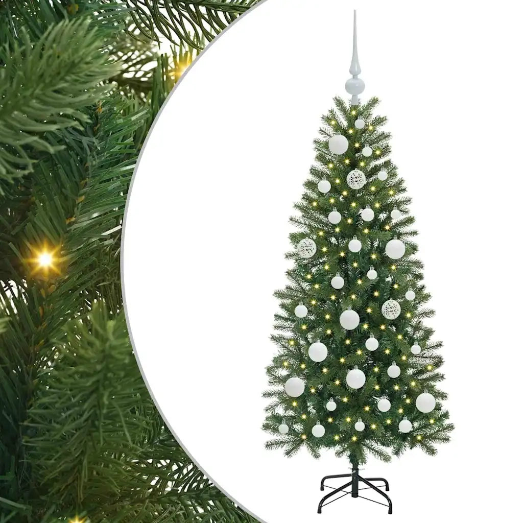 Albero di Natale | Decorazioni natalizie artificiale con 150 LED Verde 120 cm PE e PVC