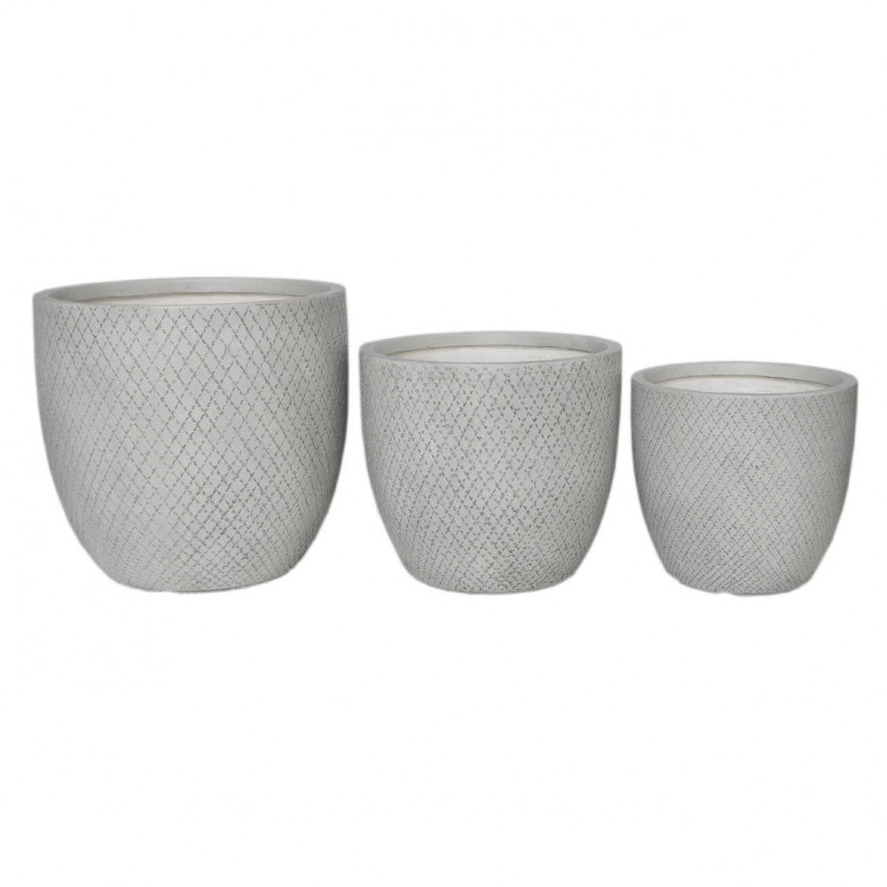 Set 3 Vasi Mimosa in Fibra di argilla Grigio