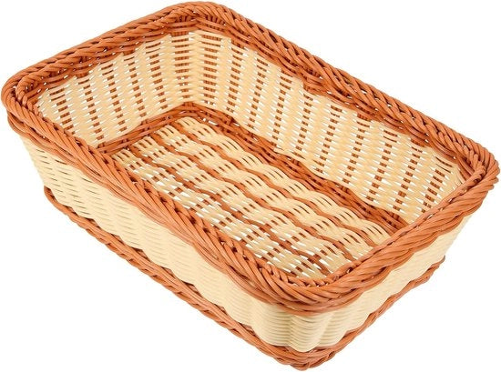 Mandolina in rotanimitazione quadrata 30 x 20 x 10 cm con contenitore per frutta e verdura quadrato