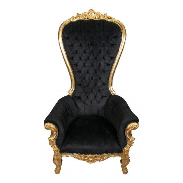 Biscottini Poltrona a trono stile francese Luigi XVI in legno massello di faggio Opulenta,