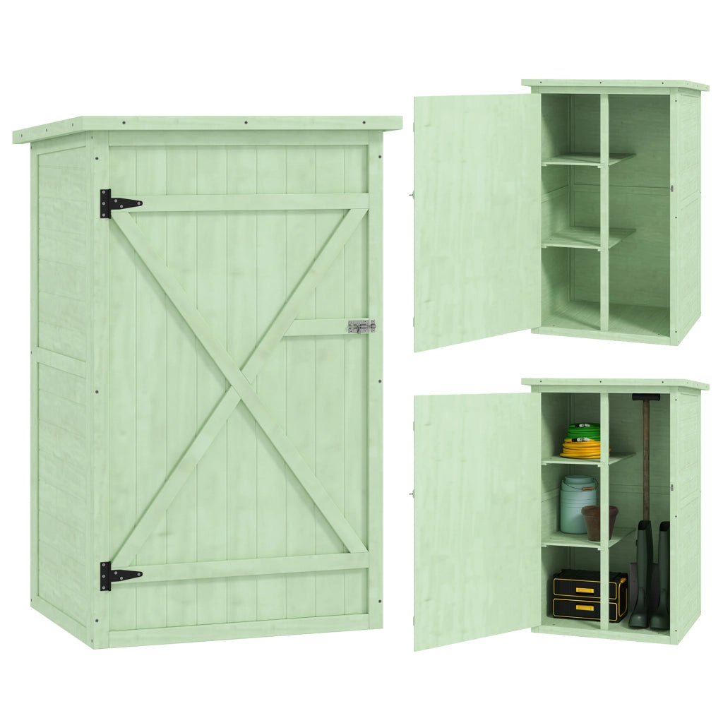 Capanno da giardino in legno con porta e tetto ¨C zephmum ¨C grigio 75x56x115 cm