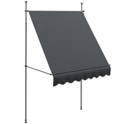 Telo Manuale Retrattile con Manovella ¨C zephmum ¨C Grigio Scuro 200x120x210-300 cm