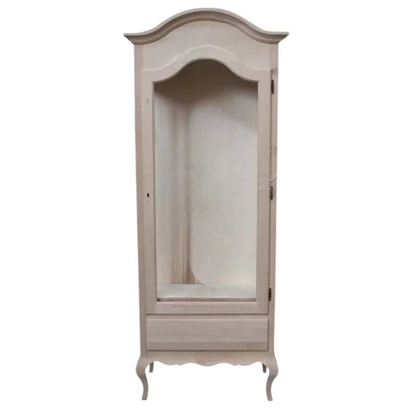 Vetrina classica 1 anta grezza in legno l.80 p.45 h.196 (102) - Mobili 2G