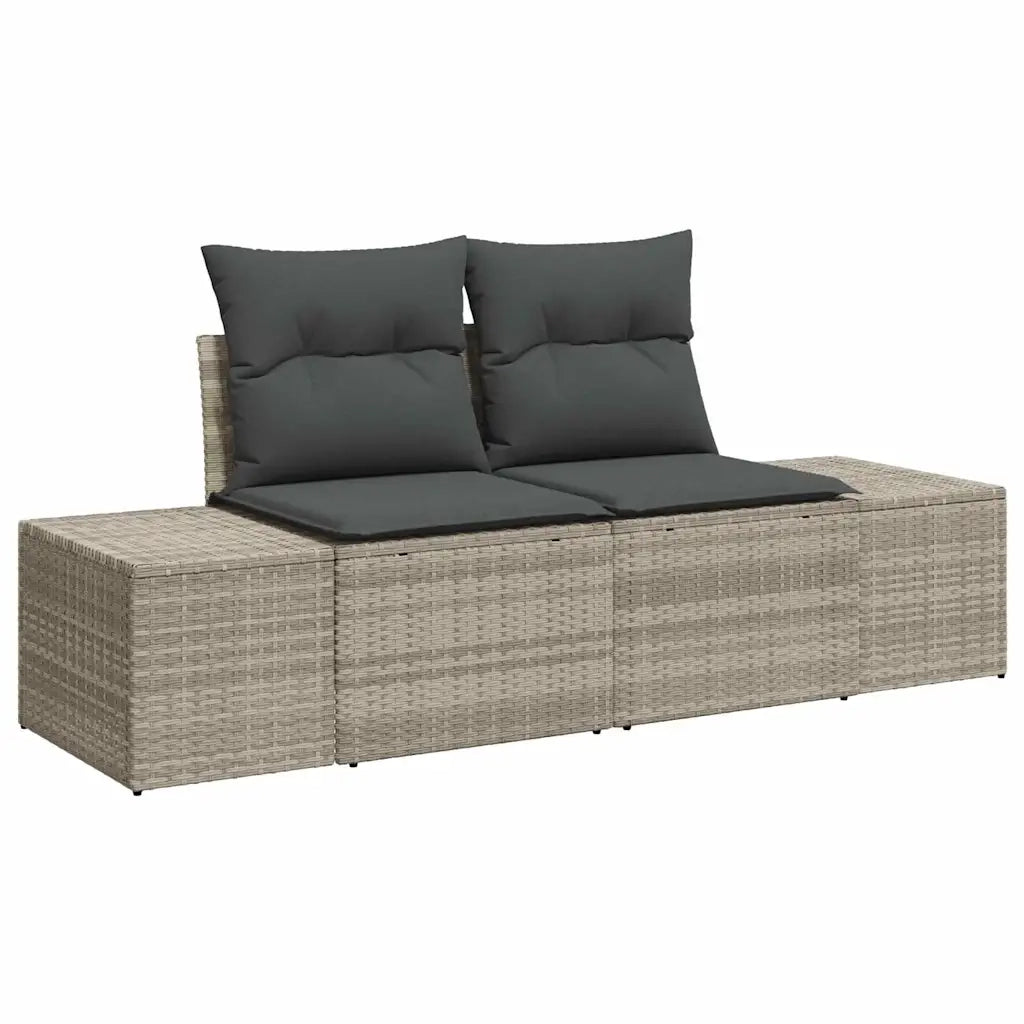 Set Divano da Giardino 4 pcs Grigio chiaro Poly Rattan 3359351