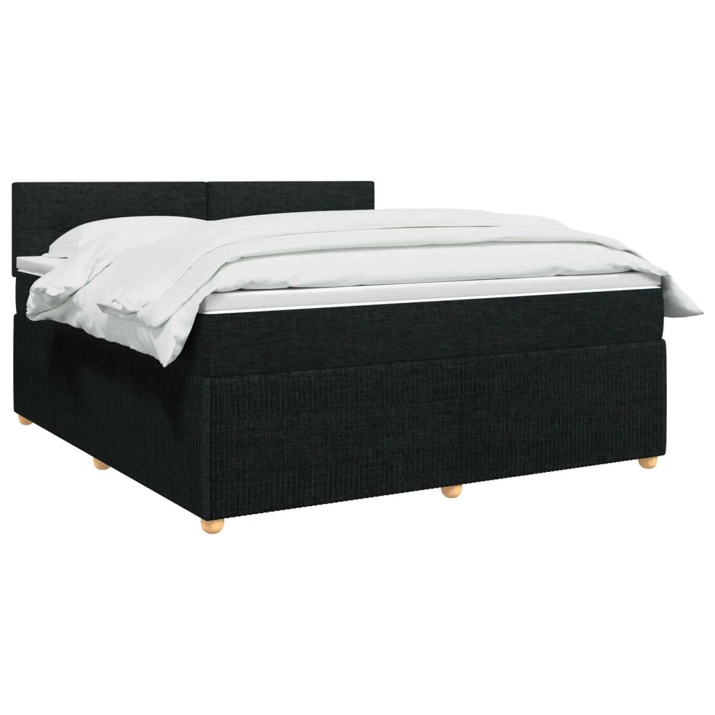 Letto box spring con materasso Nero 140 x 200 cm Tessuto 3452948