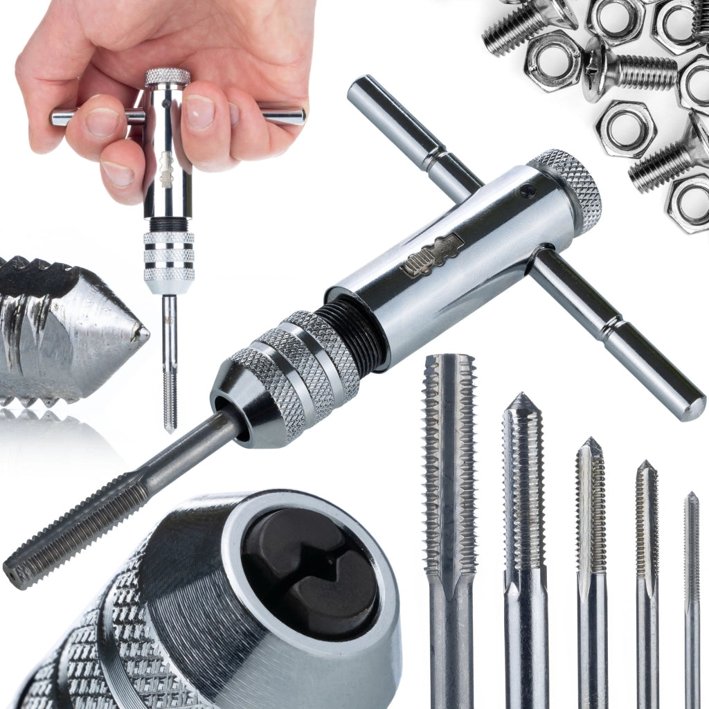 Tassellatore Manuale M3-M8 – Rosfix | Acciaio, Argento, 11.2x3.4x3.2 cm, 75g