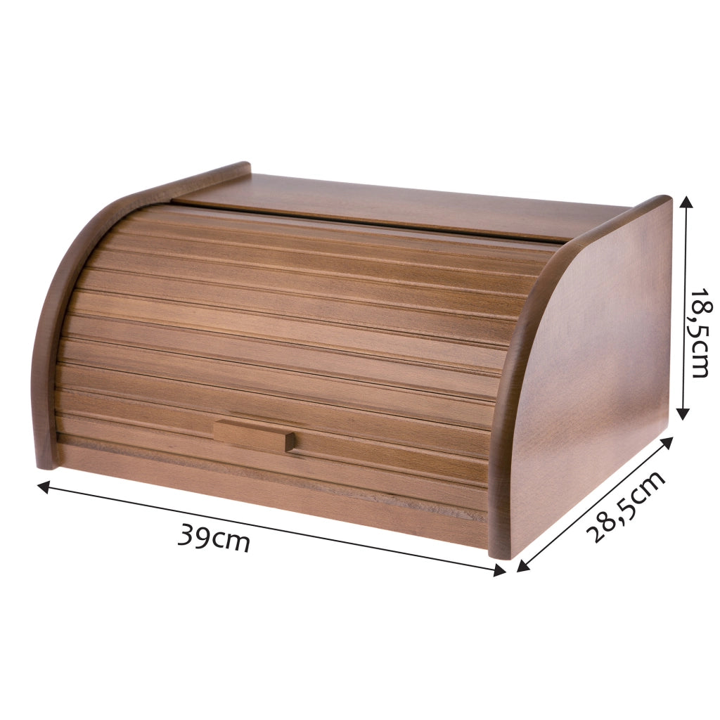 Contenitore per il pane in legno KADAX, grande, marrone massello, per panini.