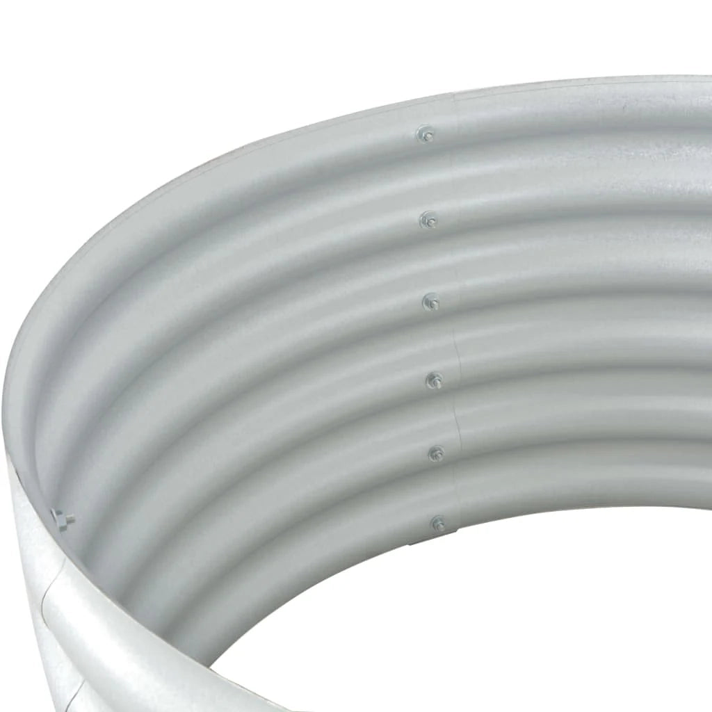 Fioriera aiuola rialzata piante fiori giardino 80 x 80 x 44 cm acciaio zincato argento 02_0001081