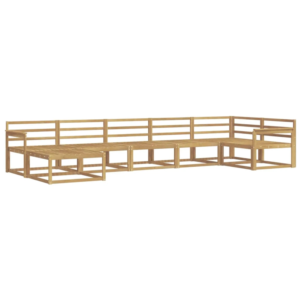 Set di divani da esterno 7 pcs Bianco Legno di Acacia Massello 3386748