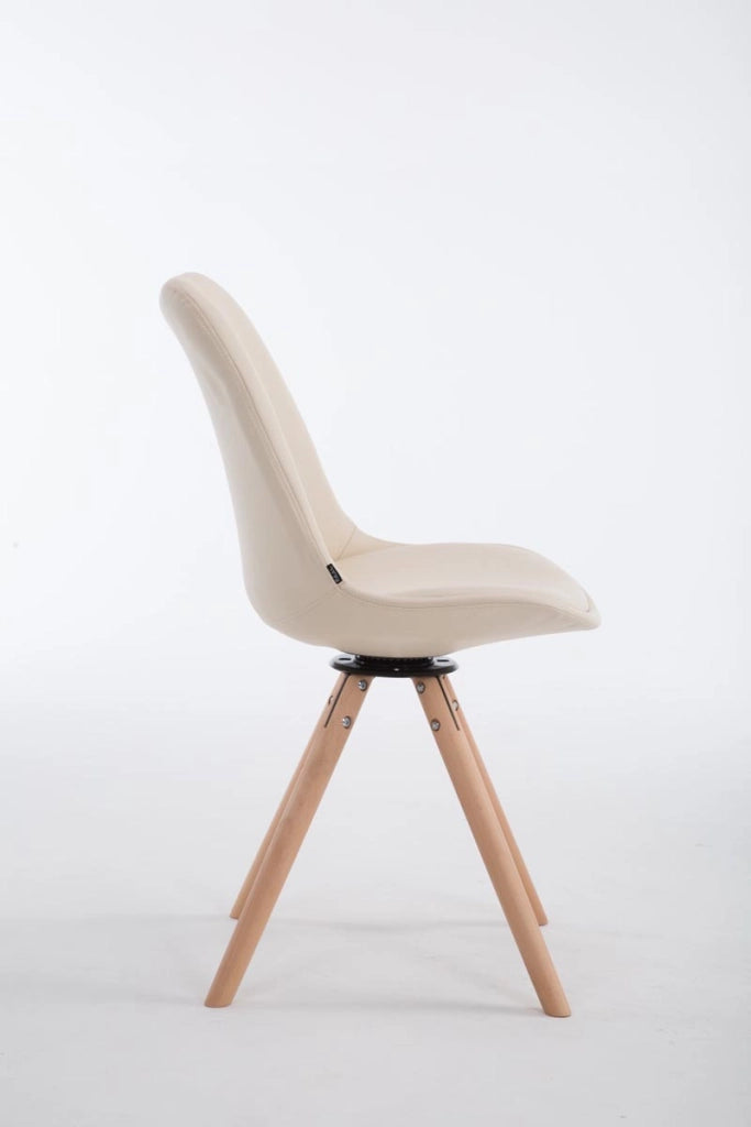 Sedia Calais in similpelle girevole natura,crema