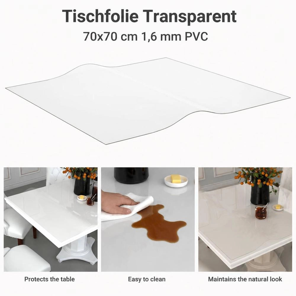 Transparent Table Protector 70x70 Cm 1.6 Mm PVC