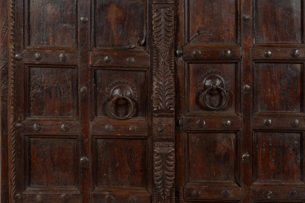 Biscottini Porta portone in legno massello e ferro da interno o da esterno vecchia e antica medievale scorrevole