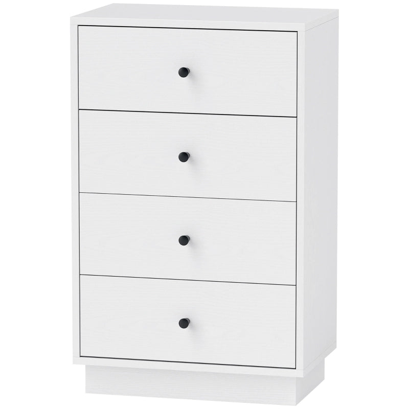 Cassettiera moderna a 4 cassetti in legno bianco 47 x 29 x 75 cm