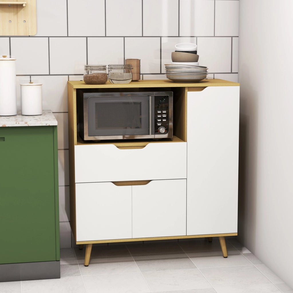 Mobiletto per microonde ¨C zephmum ¨C legno bianco 90x40x98,5 cm