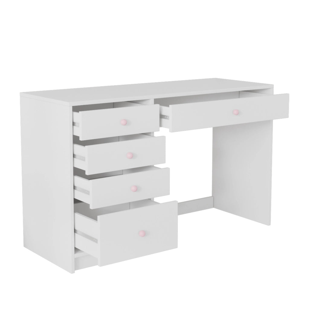 Set scrivania 120x45 cm e libreria 100x10 cm bianco in MDF con lavagna