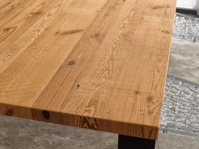 Tavolo fisso rettagolare  legno massello conifera vecchia (003) - Mobili 2G