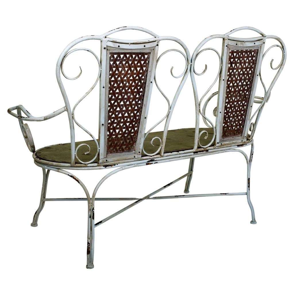 Panchina in metallo 129x56,5x95h cm grigio